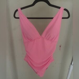 Old Navy Pink One Piece Swimsuit with V-Neck